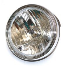 FANALE TONDO D.201 NERO-VETRO RIGATO-LAMP.H4 E POSIZIONE