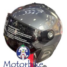 CASCO MIVIDA CON VISIERA NERA FUME OMOLOGATO PER USO SPORTIVO TITANIO LUCIDO