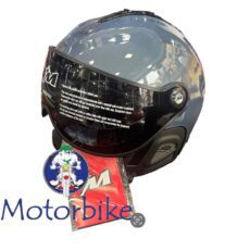 CASCO MIVIDA CON VISIERA NERA FUME OMOLOGATO PER USO SPORTIVO BLU FERRO LUCIDO